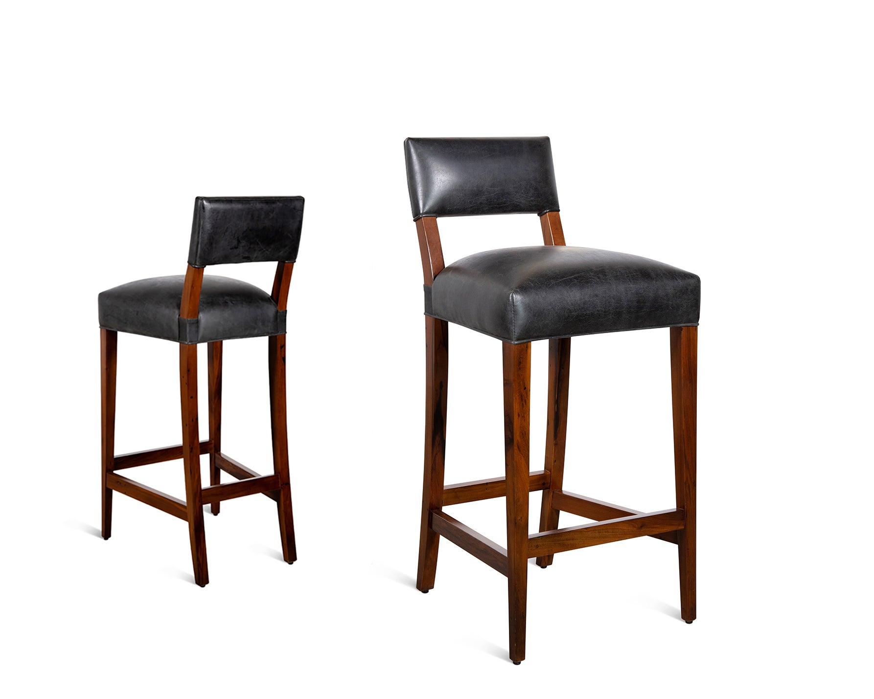 Neto Modern Stool from Costantini in Rosewood Frame and Argentine Leather  For Sale