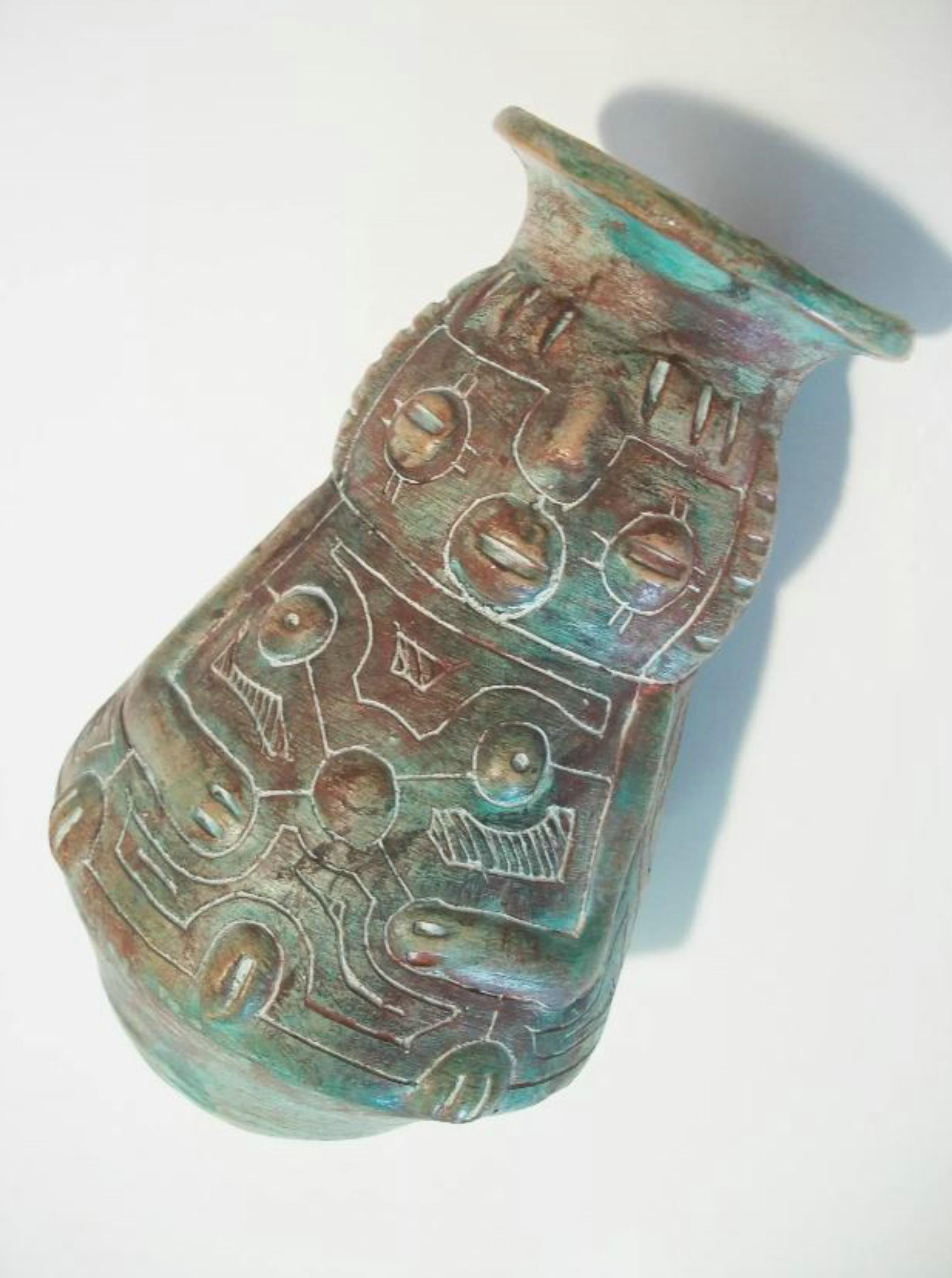 NETO PARA - Vaso d'epoca in ceramica smaltata e incisa - Brasile - Circa 1970 in vendita 2