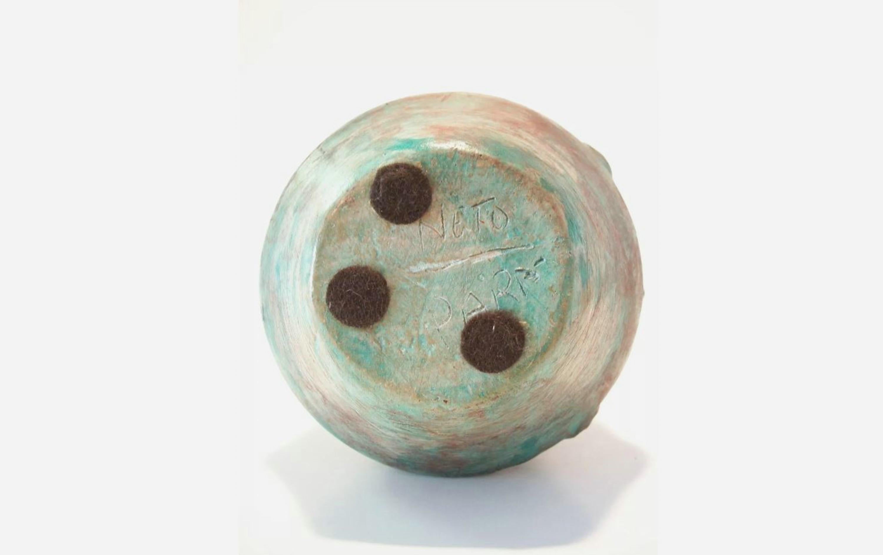 Ceramica NETO PARA - Vaso d'epoca in ceramica smaltata e incisa - Brasile - Circa 1970 in vendita