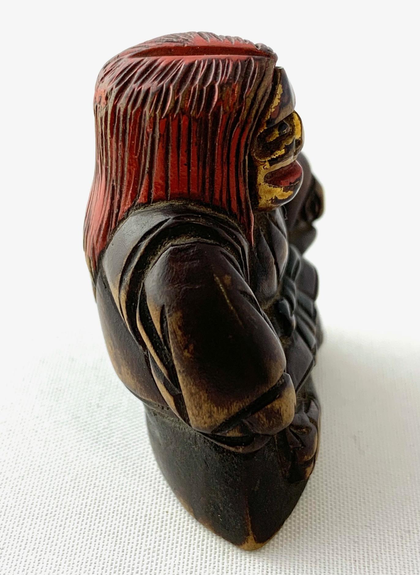 Giapponese Netsuke di un Oni, un demone del folklore giapponese, Wood, inizio XX secolo in vendita