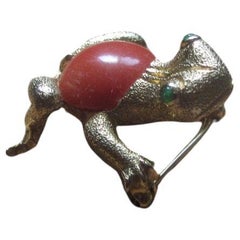 Nettie Rosenstein Frog Brooch, Circa 1950s