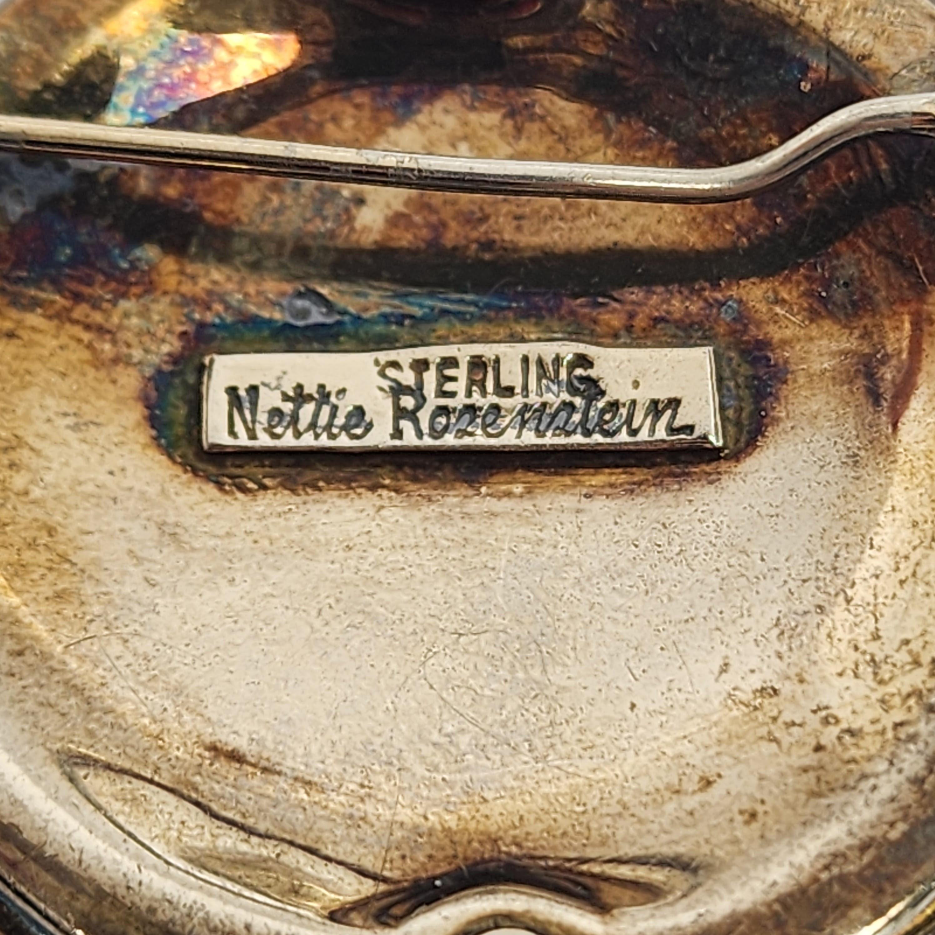 Nettie Rosenstein Gold Vermeil Sterling Silver Flower Watch Fob Pin/Brooch 16080 For Sale 2