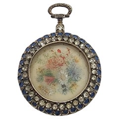 Nettie Rosenstein Gold Vermeil Sterlingsilber Blumenuhr mit Knopfleiste/Brosche 16080