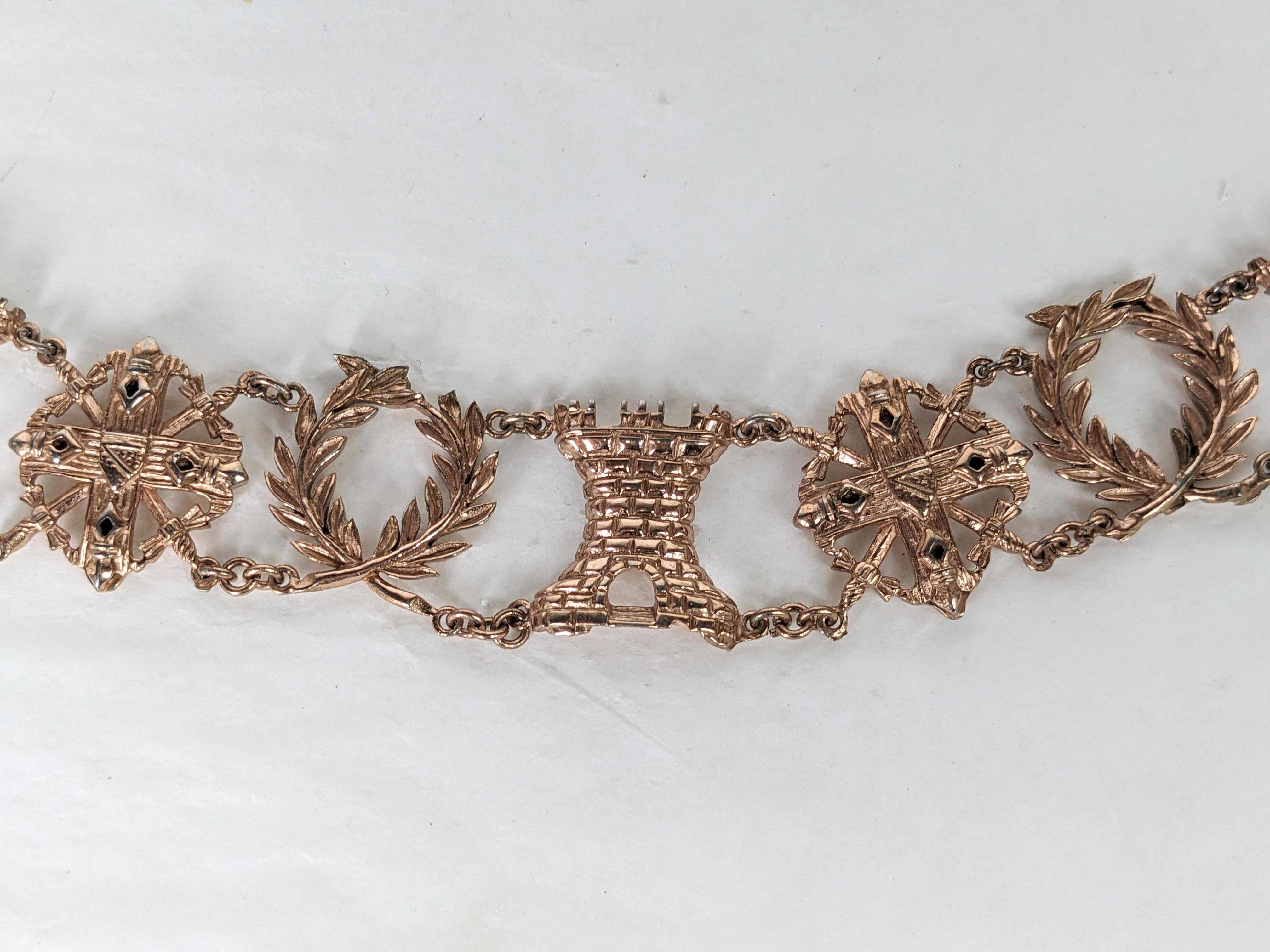 Nettie Rosenstein Sterling Heraldic Roségold Vermeil-Set im Zustand „Gut“ im Angebot in New York, NY