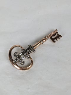 Nettie Rosenstein Sterling Silver Key Brooch