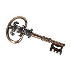 Nettie Rosenstein Sterling Silver Key Brooch