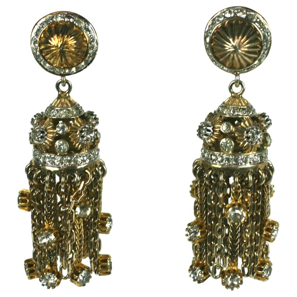 Nettie Rosenstein Sterling Vermeil Tassel Earrings