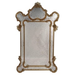 Nettuno Gold Murano Glass Mirror by Fratelli Tosi
