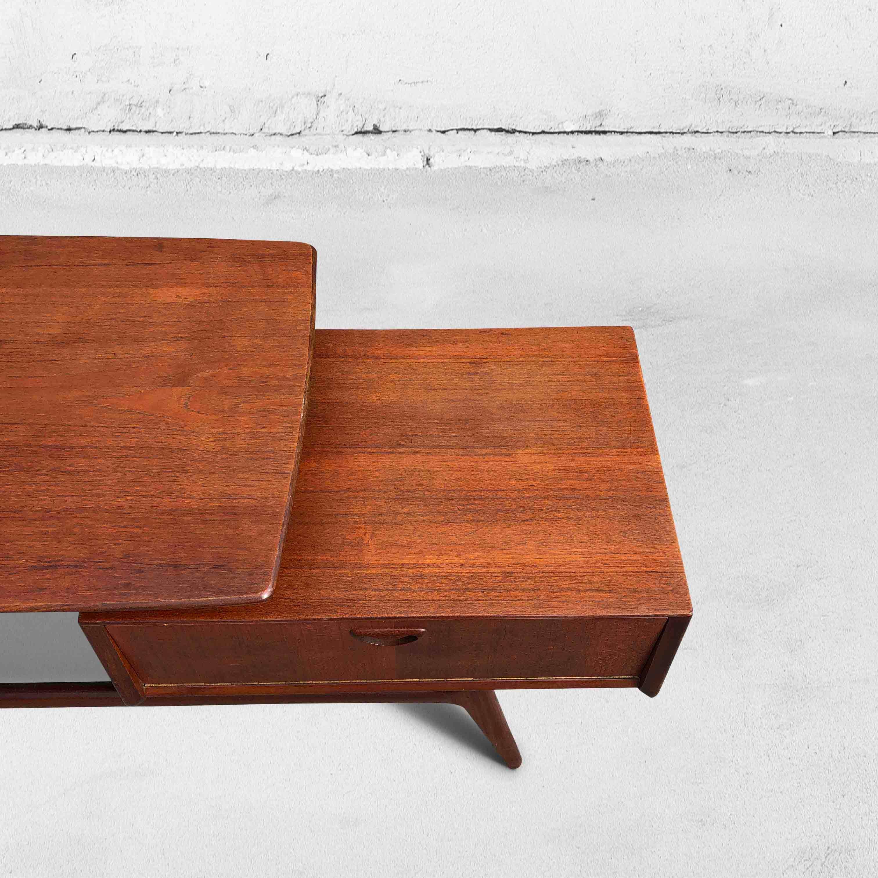Dutch Netty Side Table in Teak by Louis Van Teeffelen for Wébé, Netherlands, 1960s