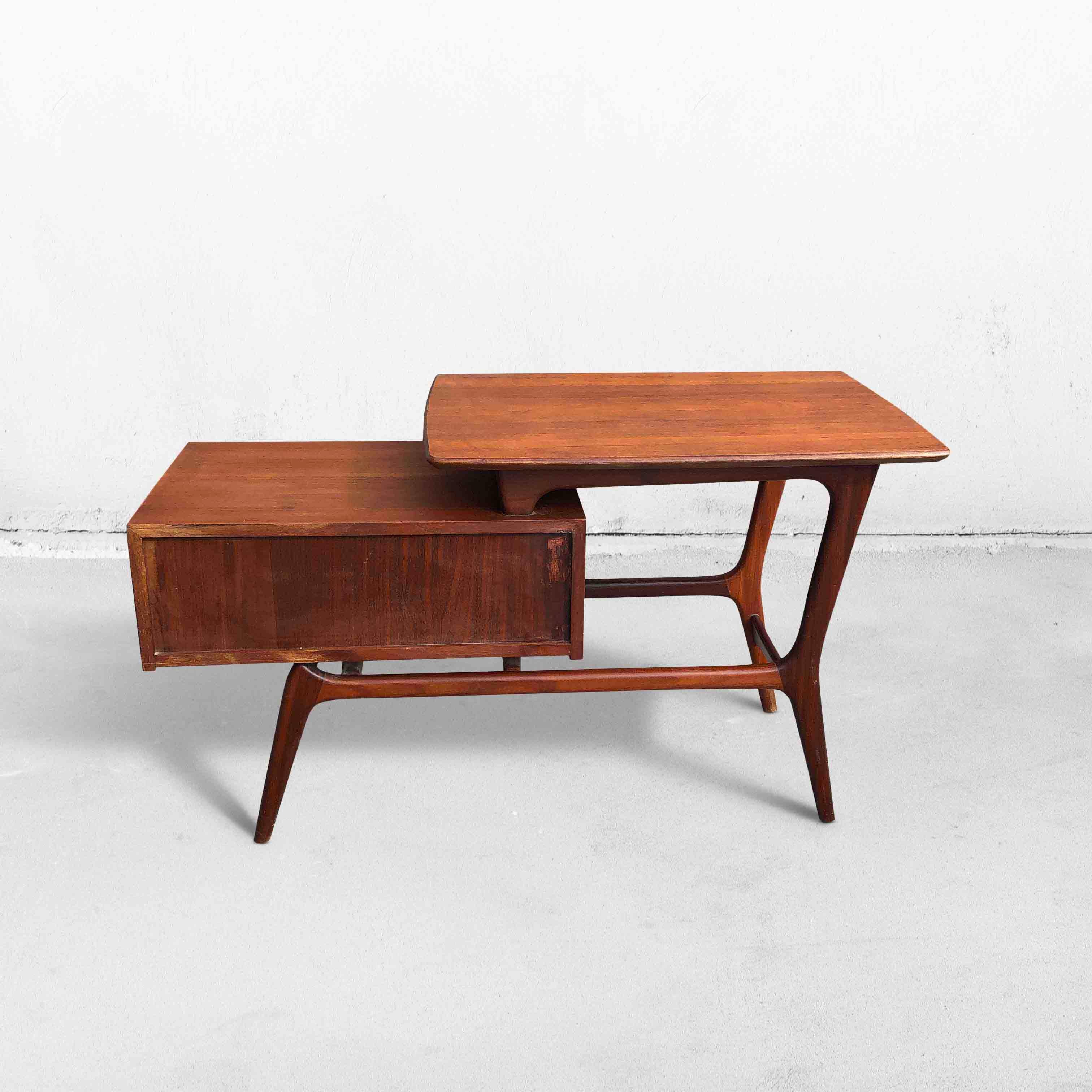 Netty Side Table in Teak by Louis Van Teeffelen for Wébé, Netherlands, 1960s 3
