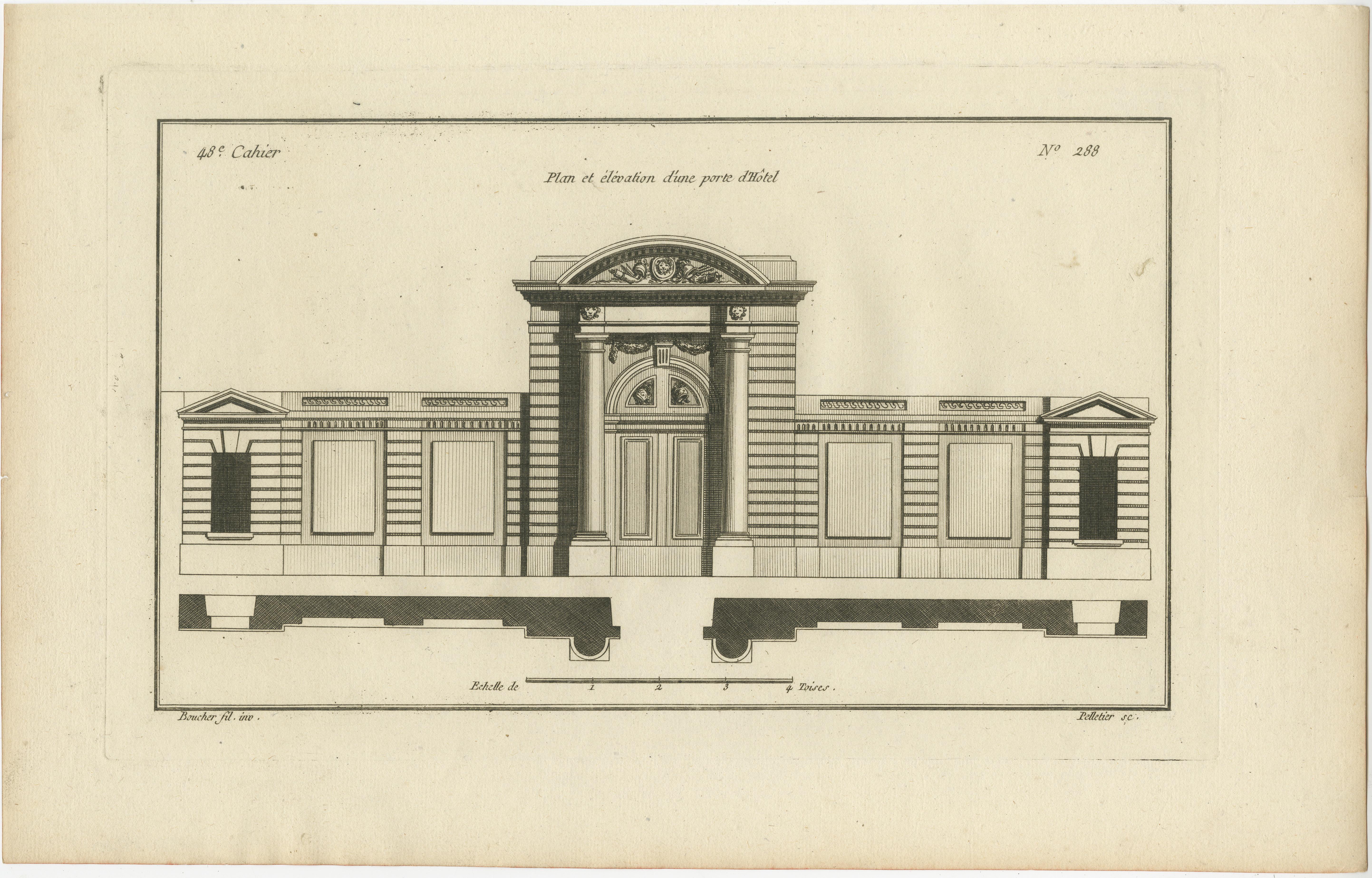 Neufforge's Engraved Gates Design: Entwürfe aus dem 18. Jahrhundert, um 1770 (Graviert) im Angebot