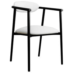 Neutra Black Inked Oak Chair with White Upholstered Backrest and Seat