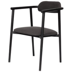 Neutra black Inked Oak Chair with Upholstered Backrest and Seat