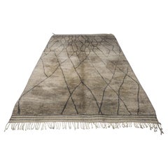 Neutral and Grey Moroccan Rug Handcrafted 100% Wool