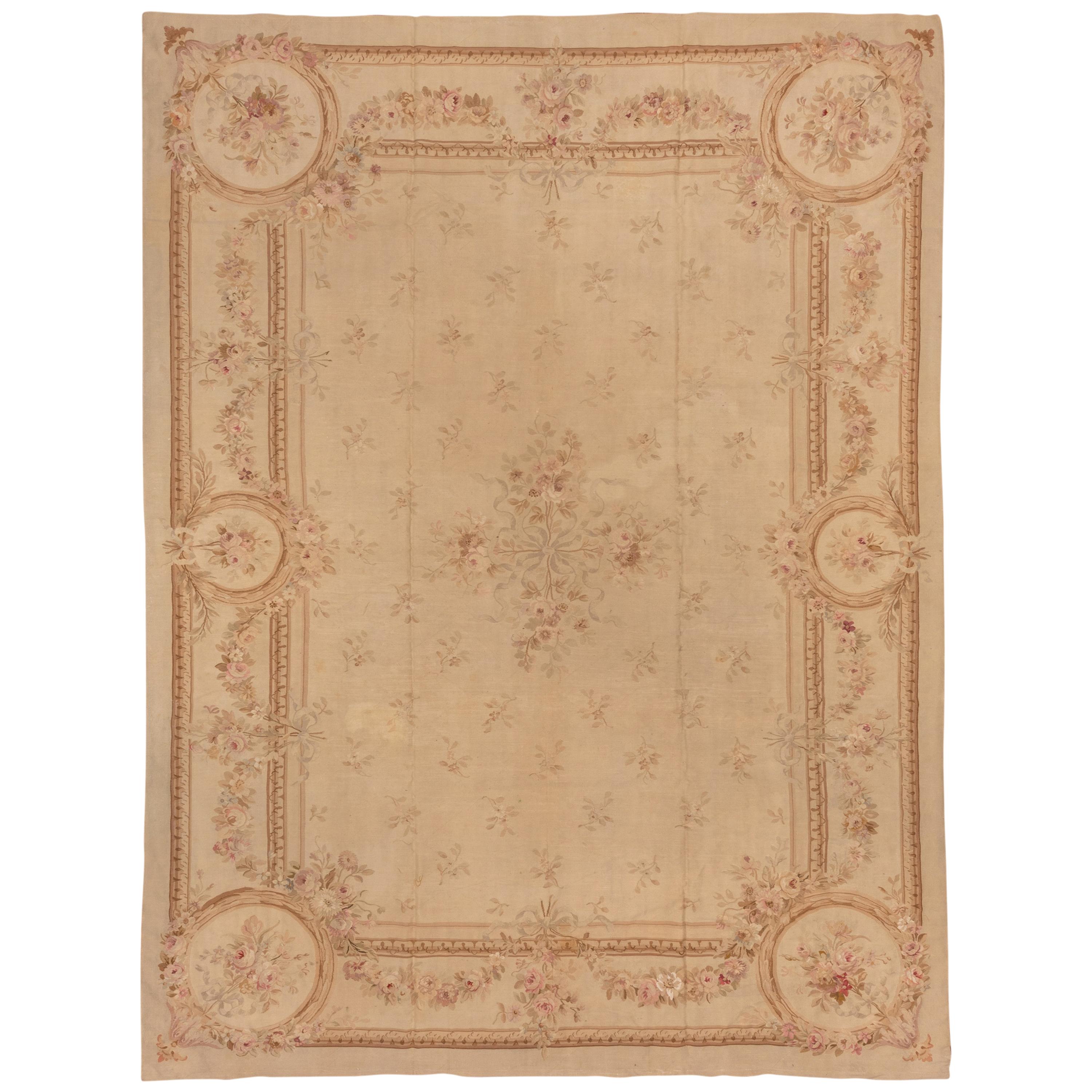 Antique French Aubusson Carpet For Sale at 1stdibs