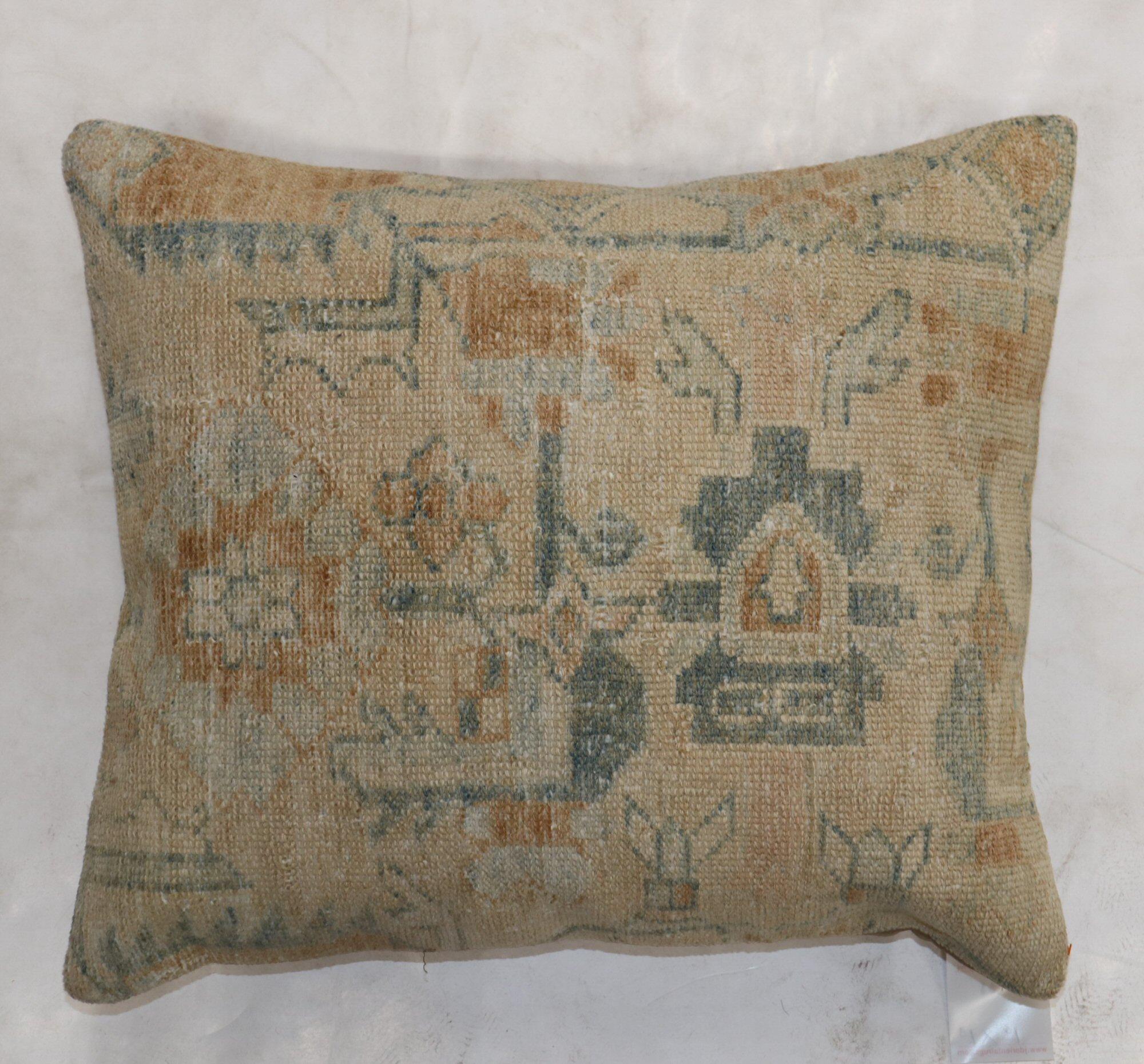 Neutral Antique Persian Rug Pillow In Good Condition For Sale In New York, NY