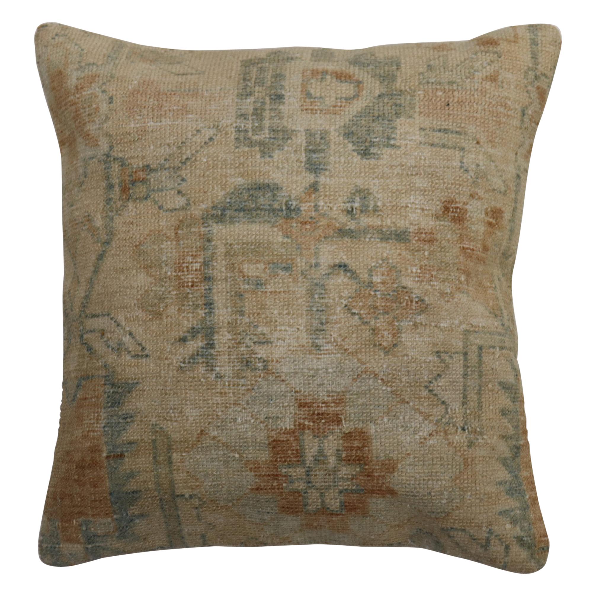 Neutral Antique Persian Rug Pillow For Sale