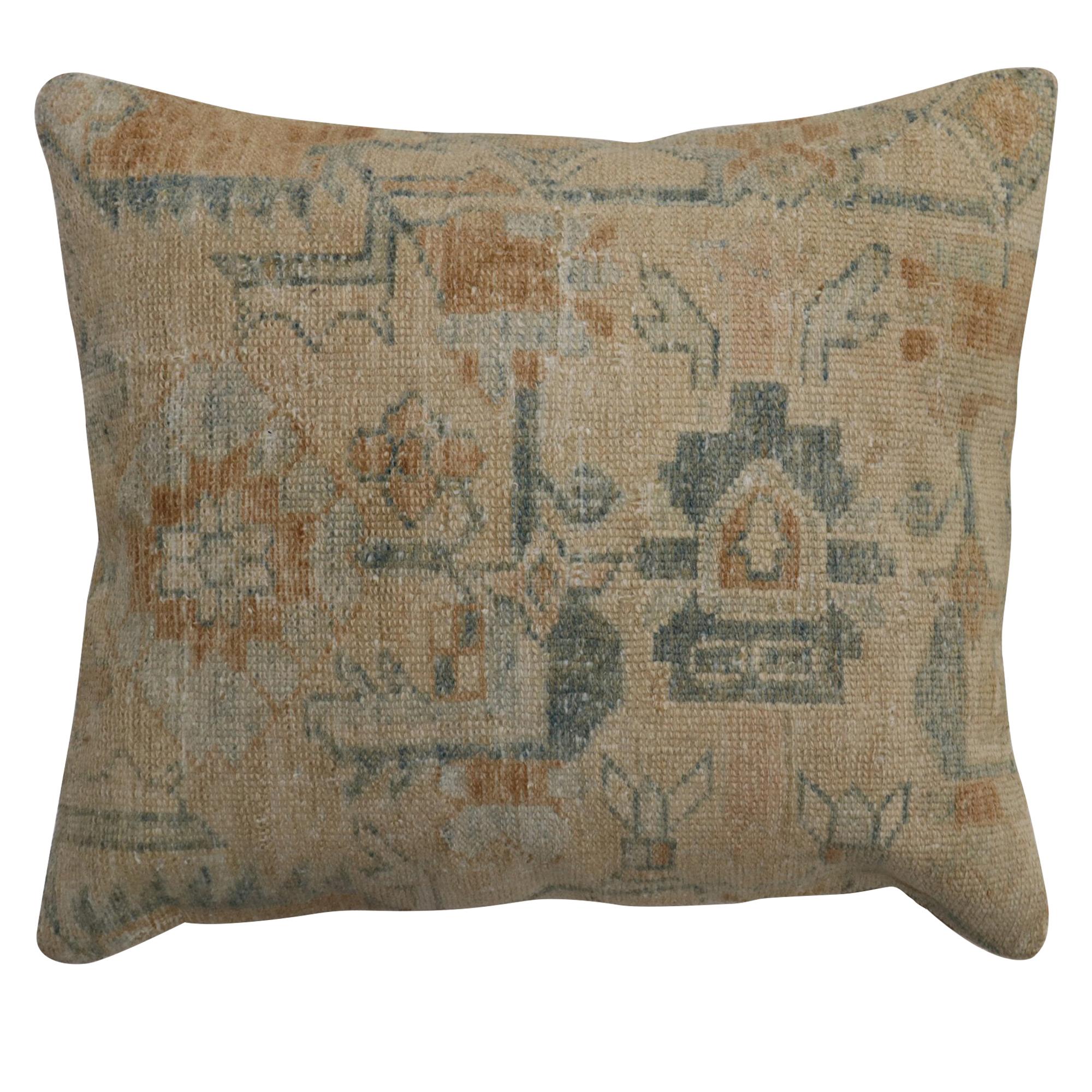 Neutral Antique Persian Rug Pillow For Sale