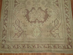 Neutral Antique Turkish Oushak Foyer Rug