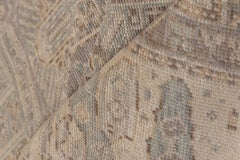 Neutral Antique Turkish Sivas Rug, Light Gray Field, Paisley All-Over Design