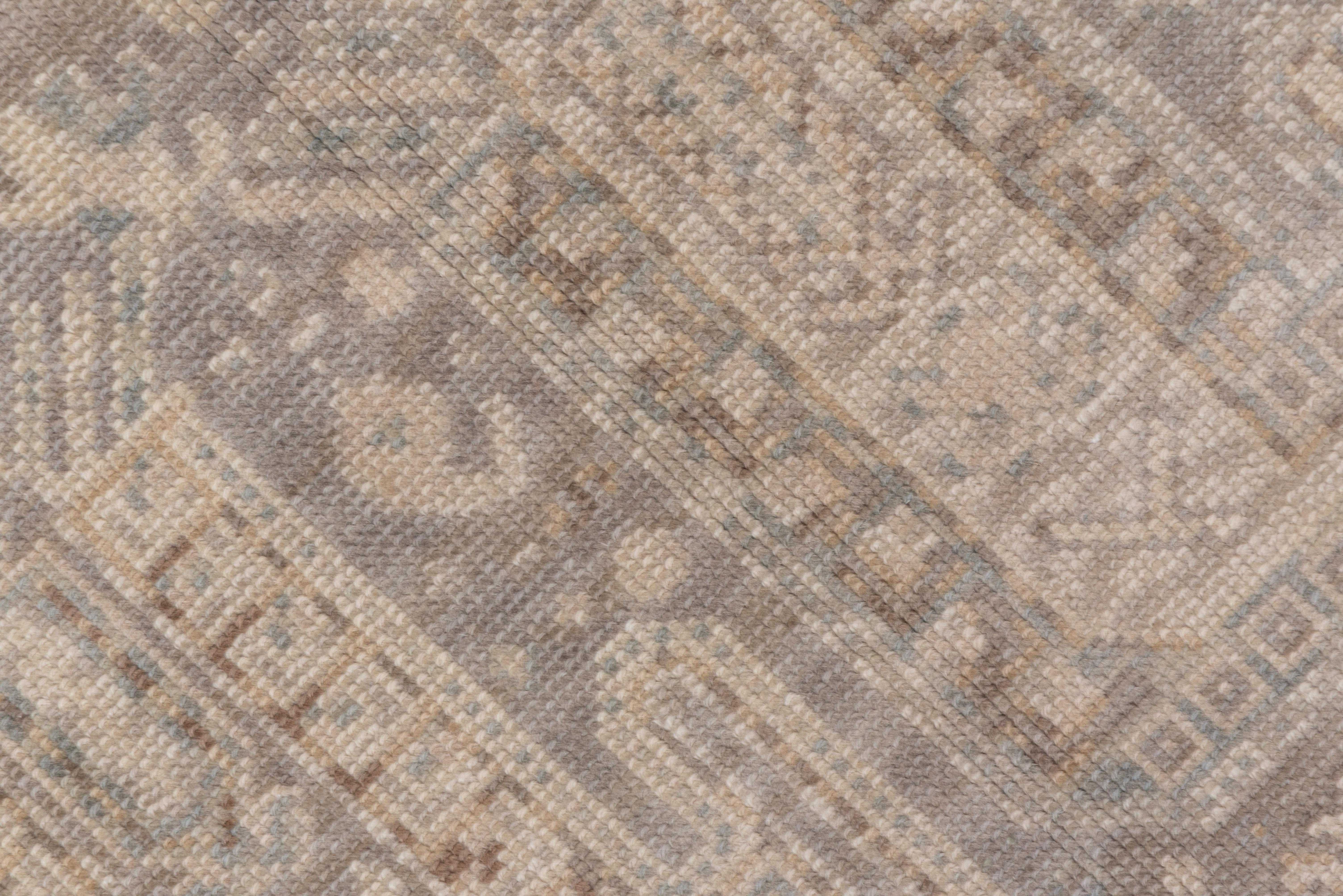 Noué à la main Tapis turc antique neutre Sivas, terrain gris clair, motif cachemire sur toute sa surface en vente