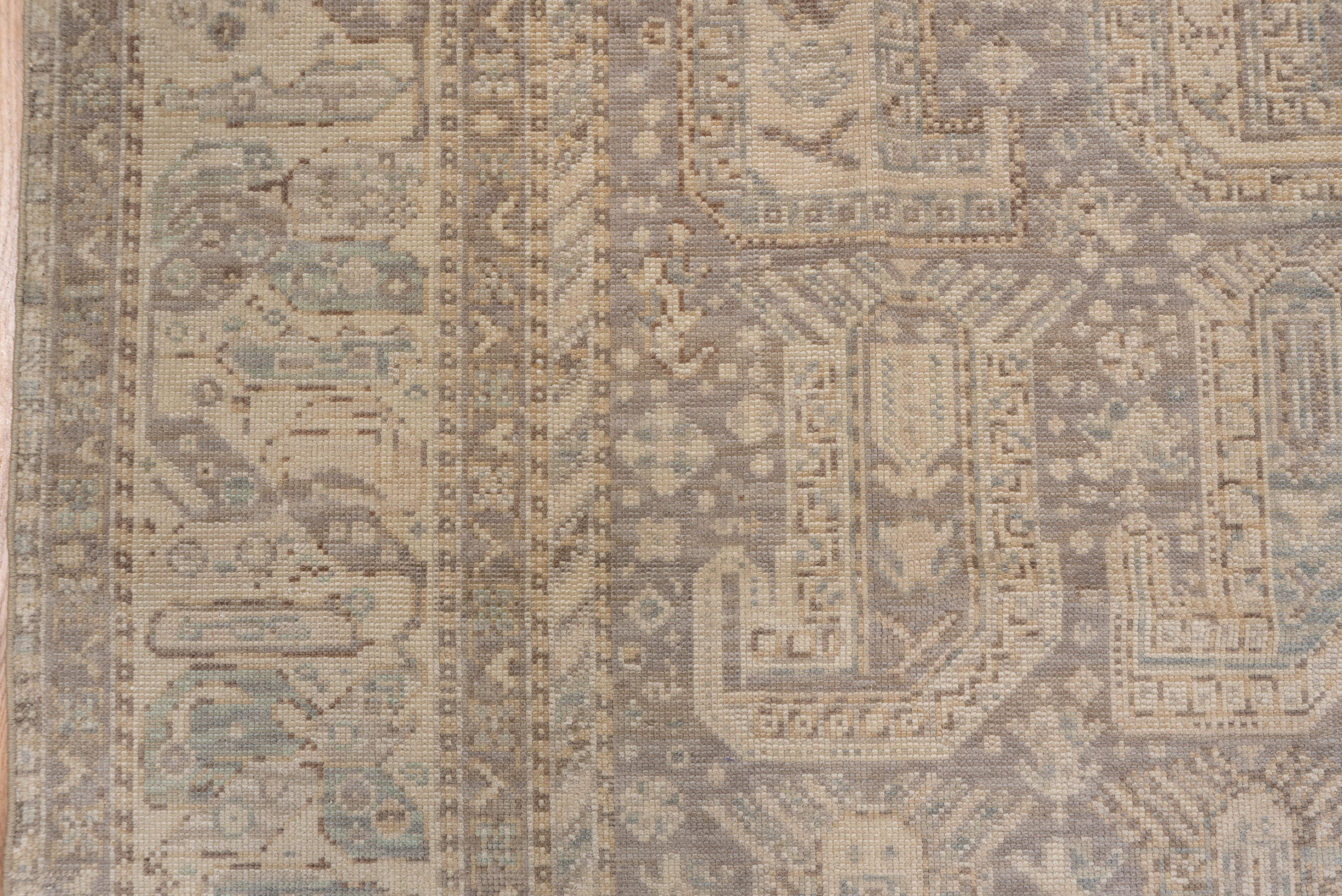 Neutral Antique Turkish Sivas Rug, Light Gray Field, Paisley All-Over Design In Good Condition For Sale In New York, NY
