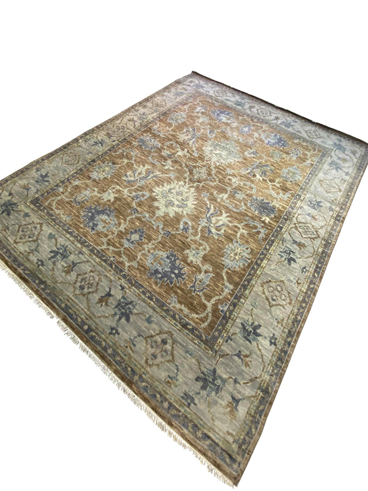 Neutral Beige Color Handmade Wool Rug in Modern Oushak Design by Gordian In New Condition For Sale In New York, NY