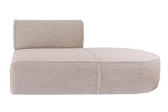 Neutral Boucle Covered Curved Sectional Sofa, Cassina