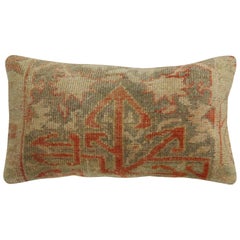 Neutral Brown Terracotta Wool Turkish Rug Pillow