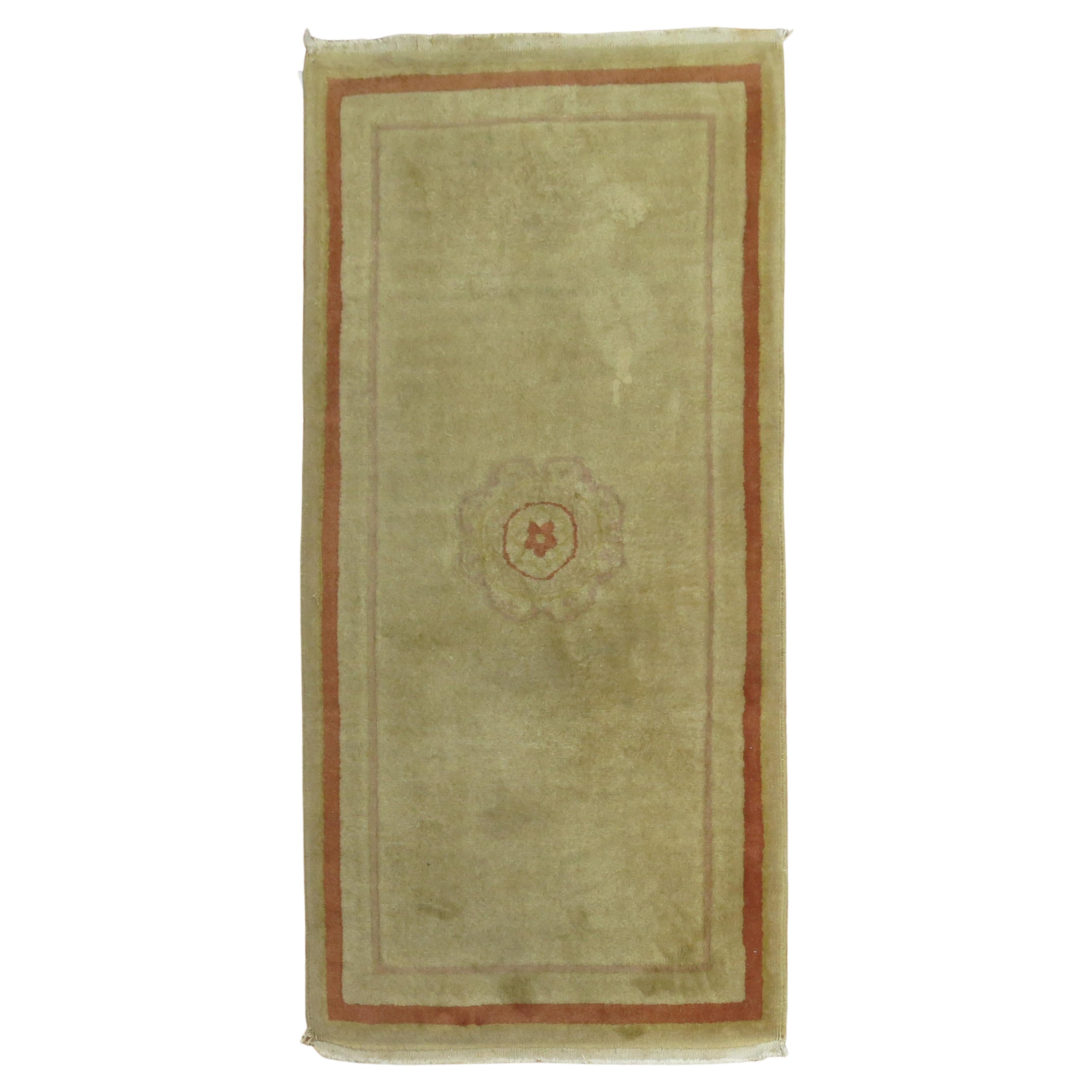 Neutral Chinese Art Deco 2' x 4' Rug For Sale
