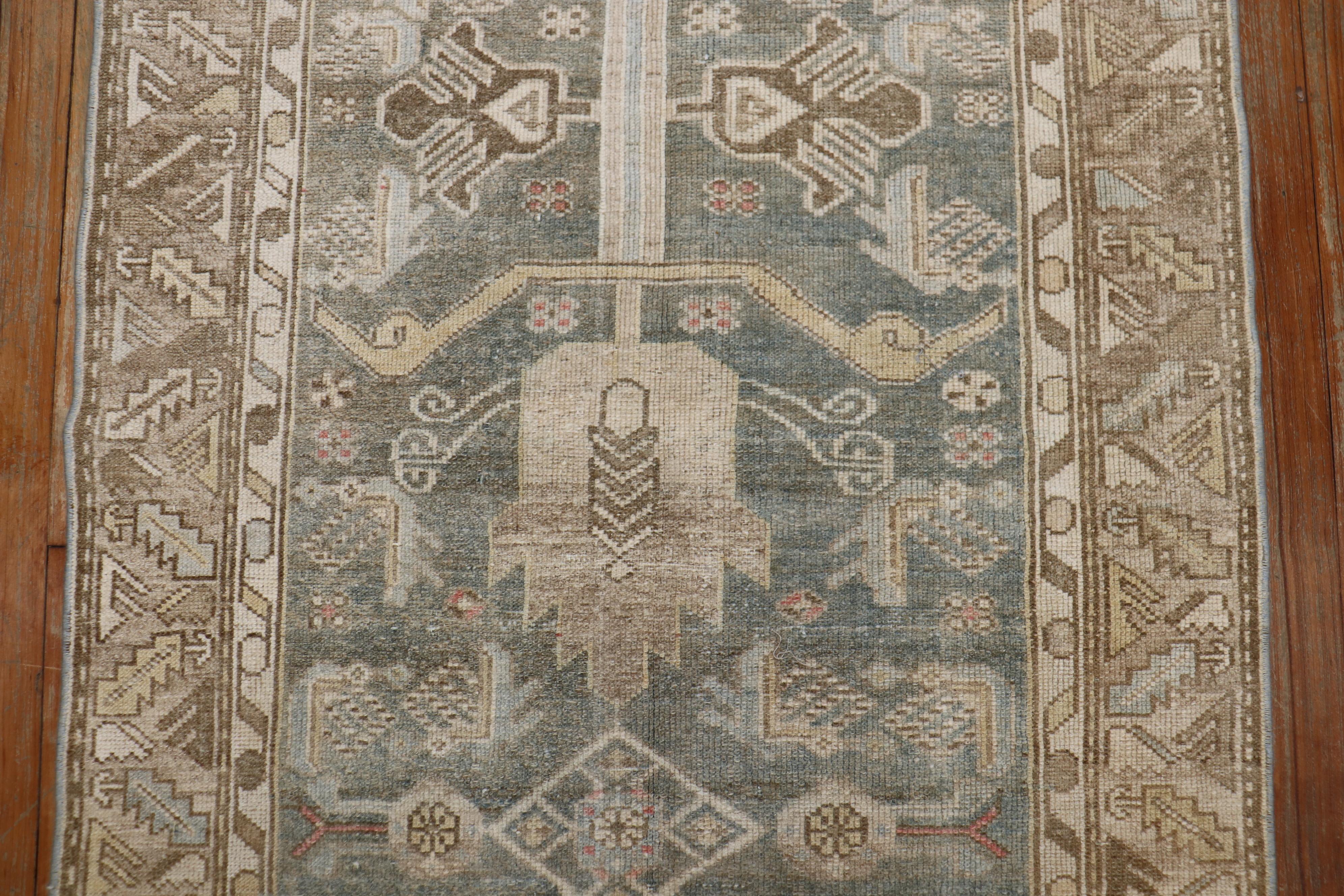 20th Century Neutral Color Antique Persian Malayer Runner