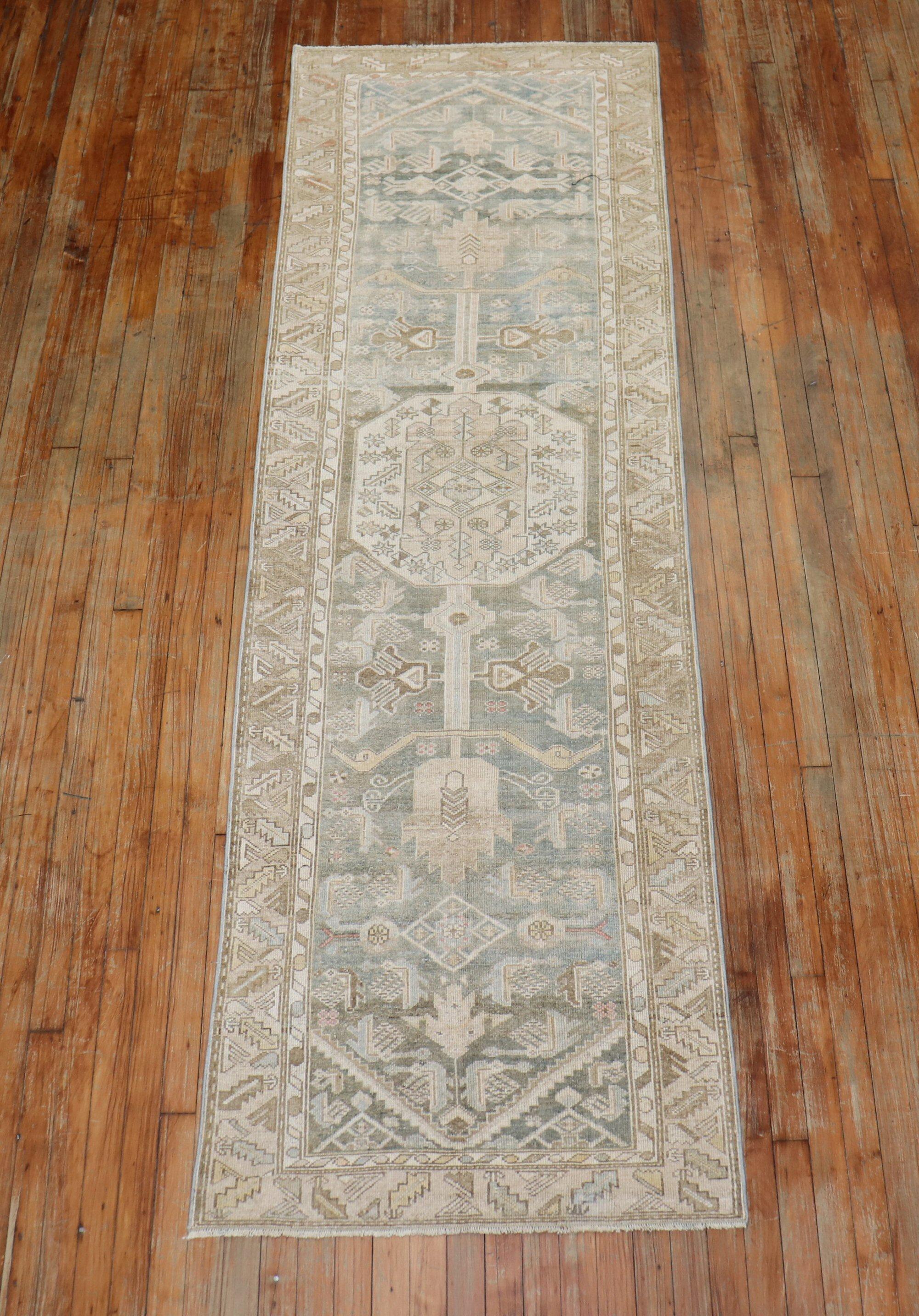 Neutral Color Antique Persian Malayer Runner 2