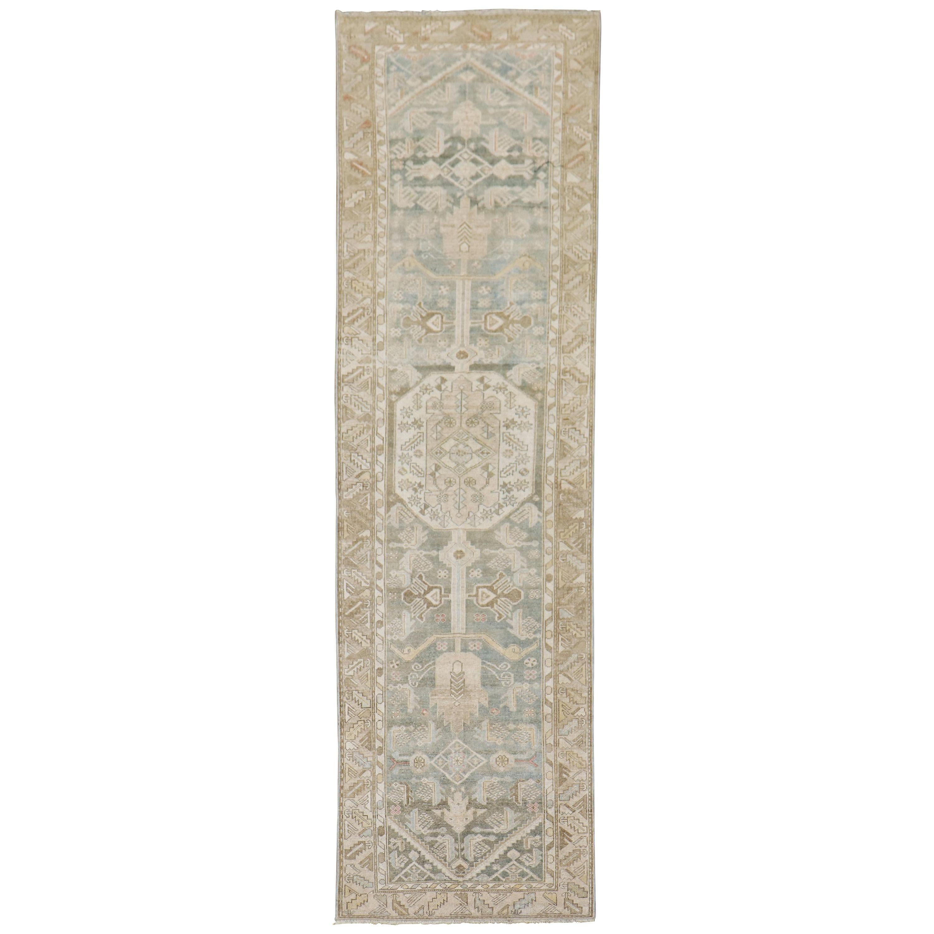 Neutral Color Antique Persian Malayer Runner