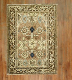 Neutral Color Persian Heriz Rug