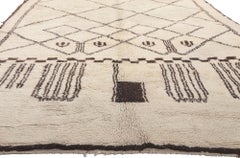 Neutral Color Vintage Moroccan Rug by Berber Tribes of Morocco