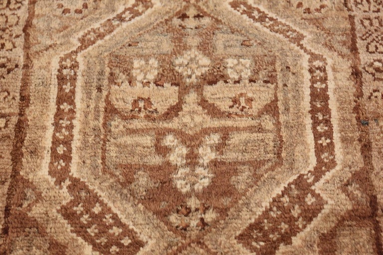 Neutral Earth Tone Vintage Persian Malayer Runner Rug For Sale at 1stdibs