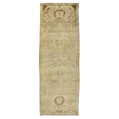 Alfombra Turca Oushak Vintage Neutra Tono Tierra
