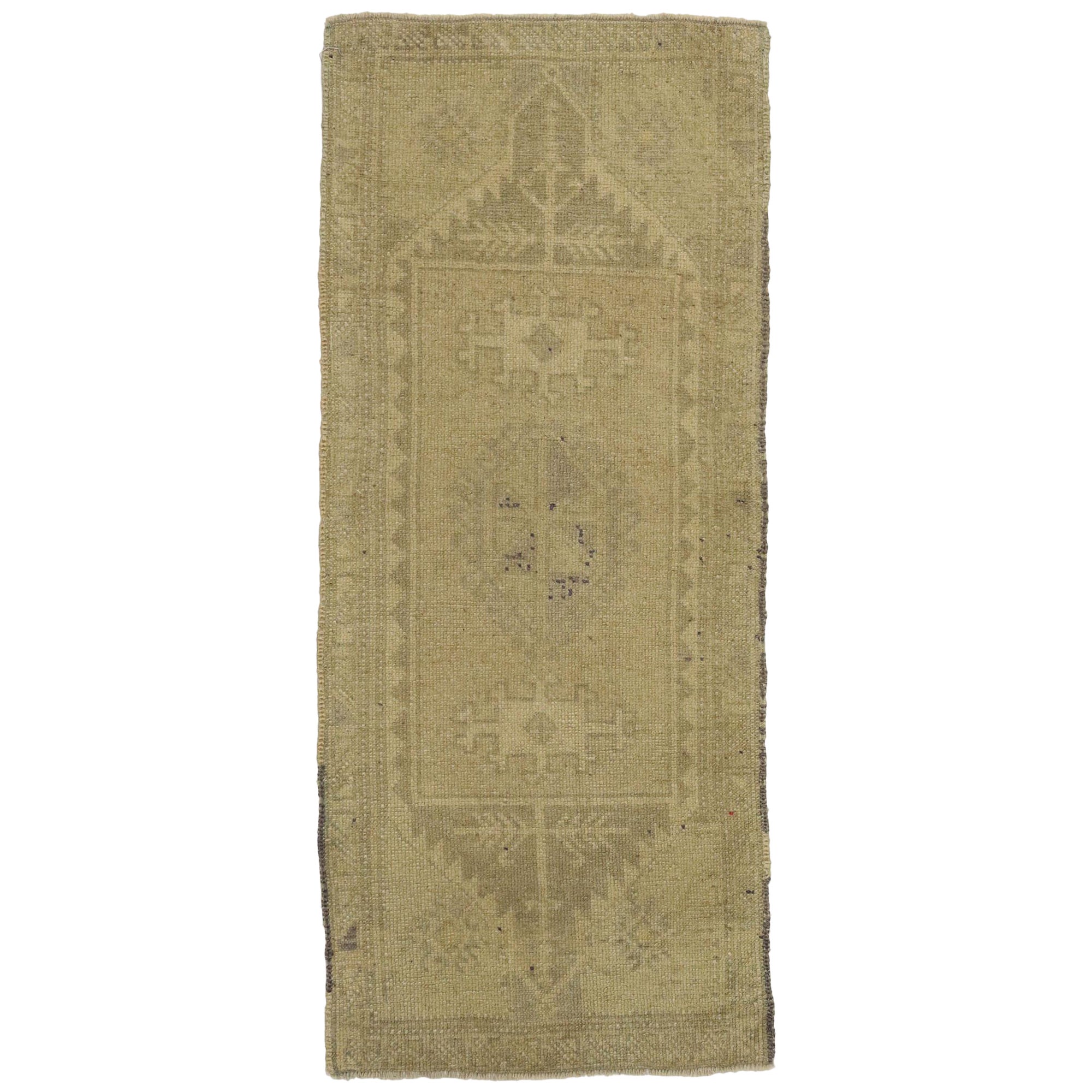 Alfombra Turca Oushak Yastik Vintage Neutra Tono Tierra