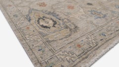 Neutral Earthy Toned Distressed Mahal Pattern Wool Rug 8'9''x12'