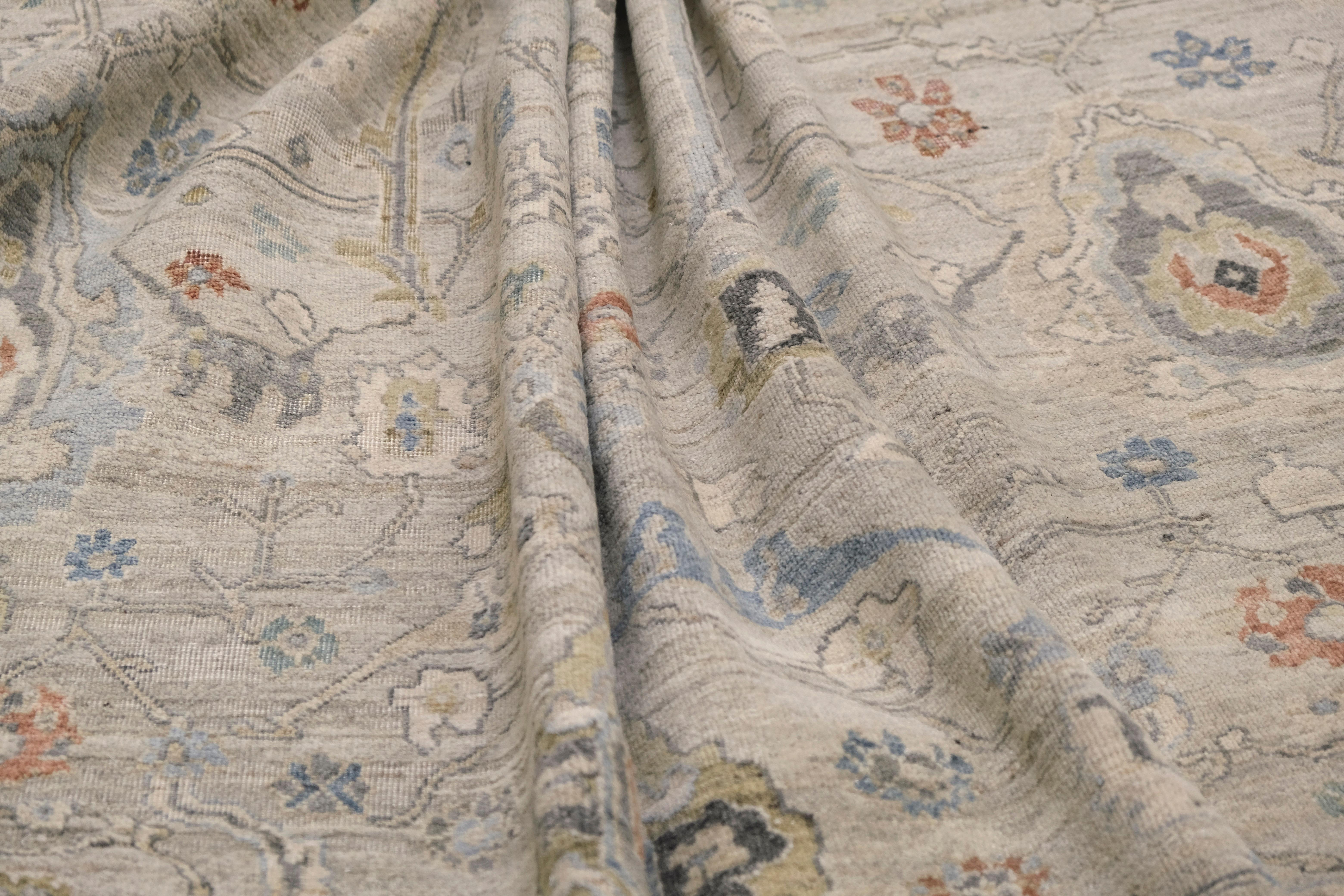 Neoclassico Tappeto in lana con motivo Mahal, neutro e di colore scuro, 8'9''x12' in vendita