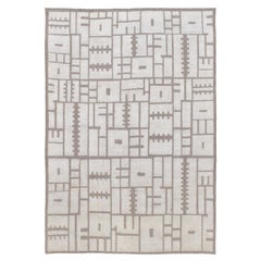 Neutral Geometric Neutral Wool Rug 9'10''x14'