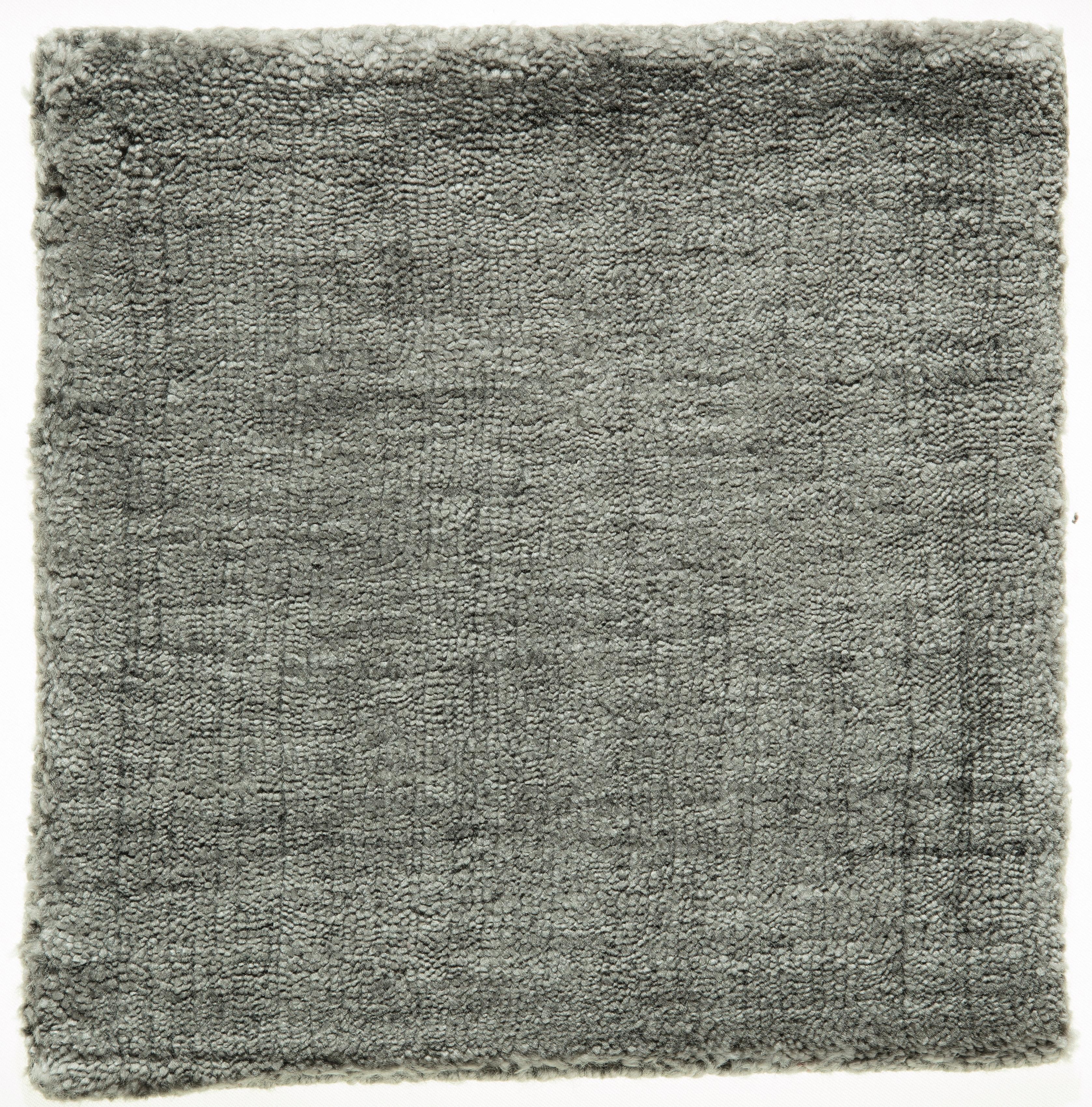 Neutraler grauer handgewebter Bambus-Seide-Teppich in jeder maßgefertigten Größe (Industriell) im Angebot