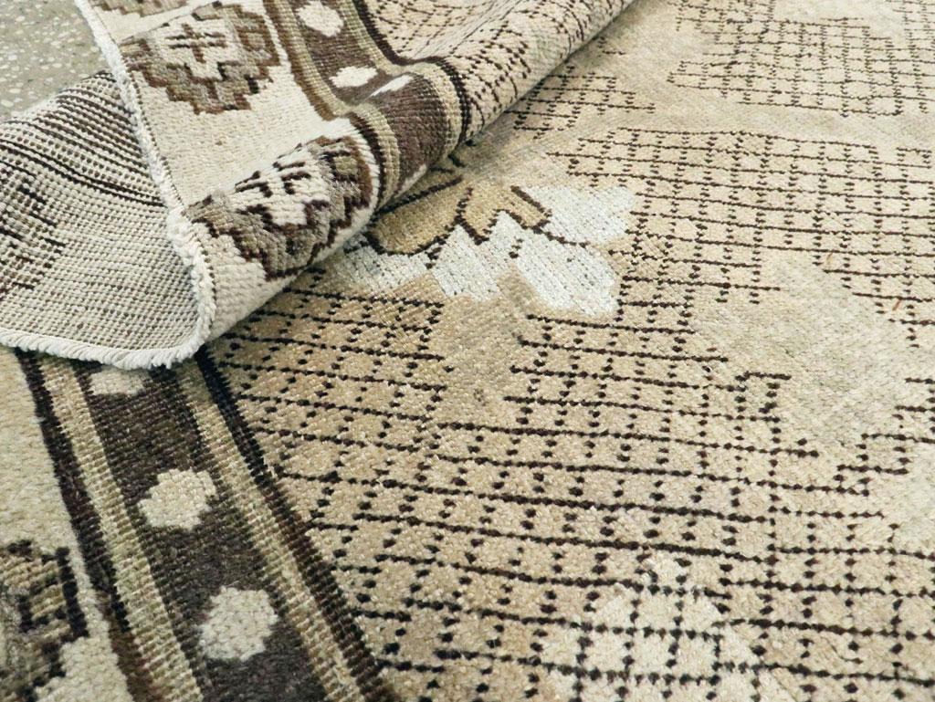 20th Century Neutral Handmade Khotan Accent Rug in Beige and Ivory Earth Tones For Sale