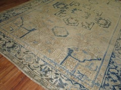 Neutral Heriz Antique Persian Room Size Rug