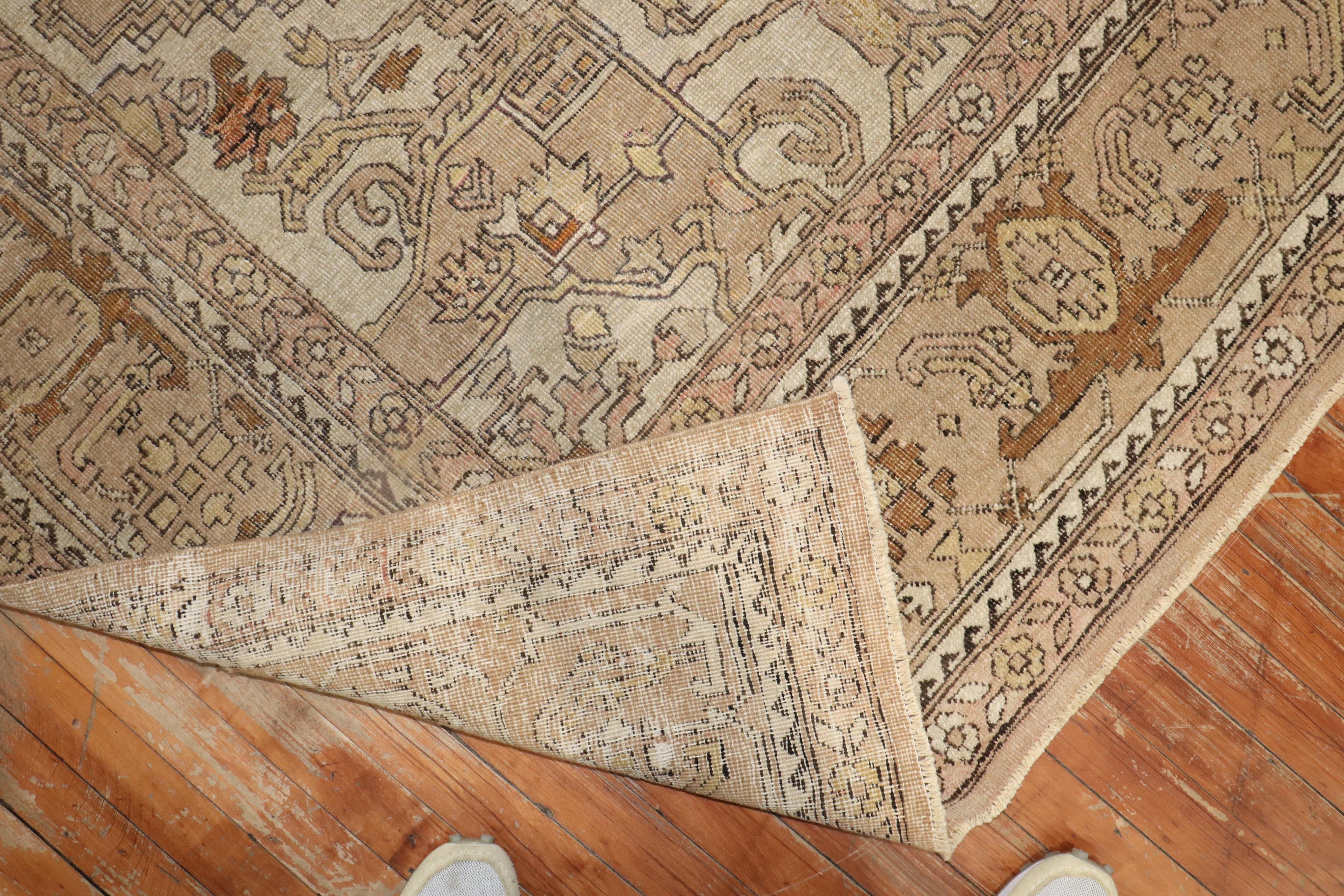 Hand-Knotted Neutral Indian Room Size Rug For Sale