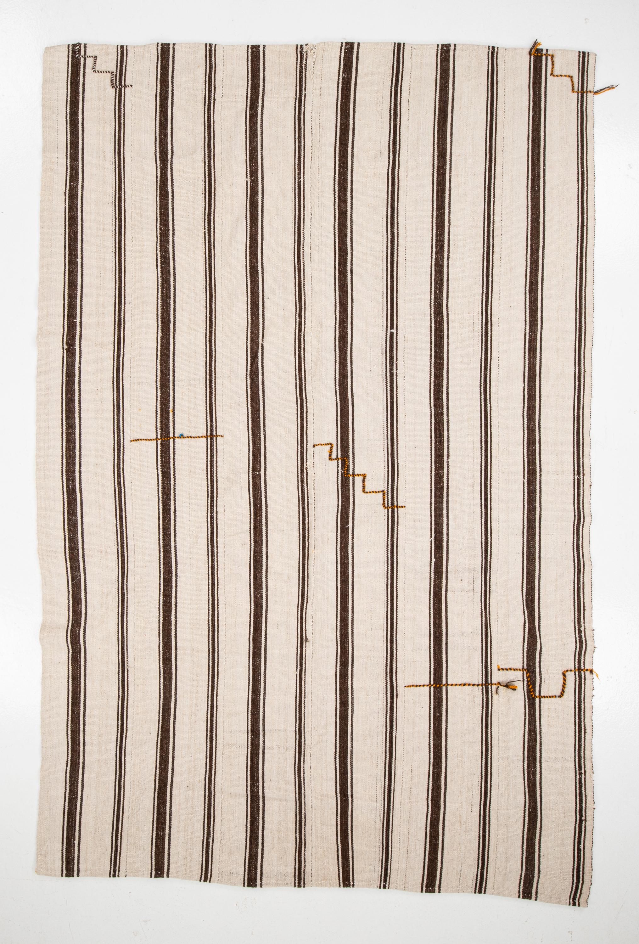 Wool Neutral Kilim from Central Anatolia, Turkey, 1960s For Sale