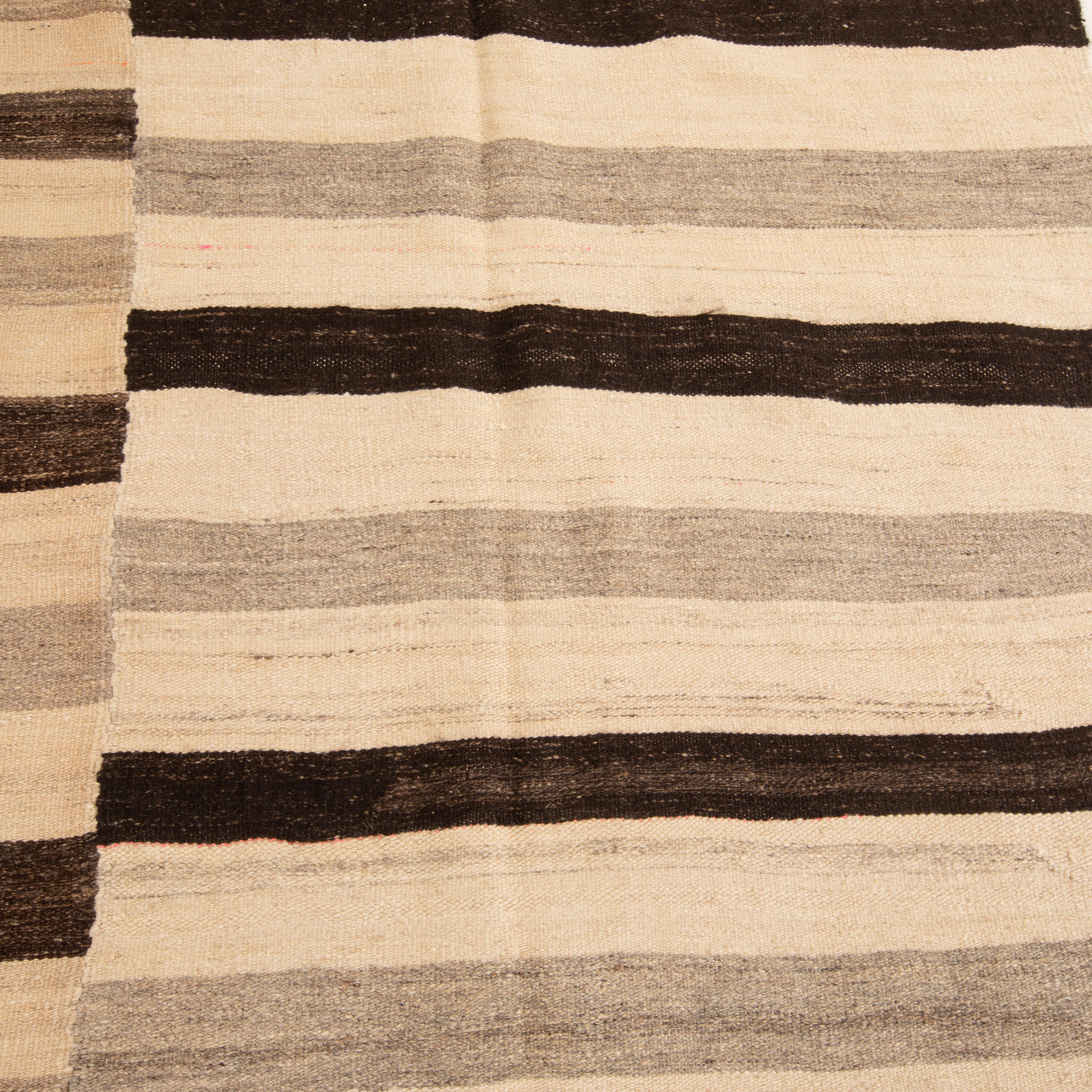 Wool Neutral Kilim from Central Anatolia, Turkey, 1960s For Sale