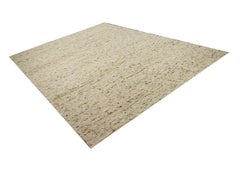 Neutral Kilim Rug Wool Flat-Woven Scandinavian Swedish style by Djoharian Design