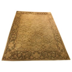 Used Neutral Luxurious Silk Tibetan Area Rug