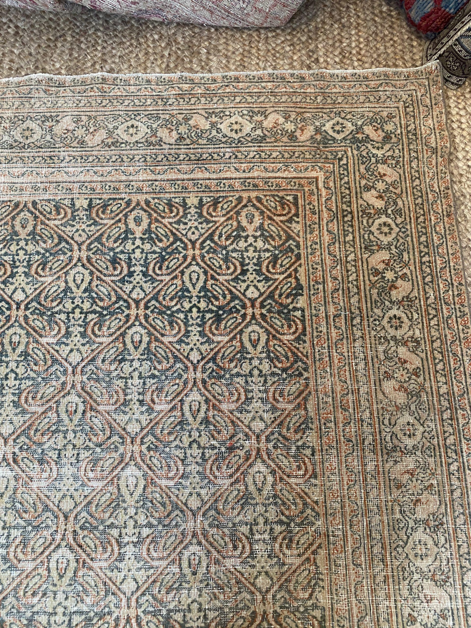Neutral Mongol-Afghan Traditional Rug In Good Condition For Sale In Sag Harbor, NY